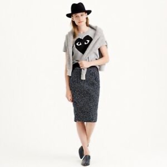J. Crew Midnight Tweed Pencil Skirt Size 10 - Picture 2 of 8